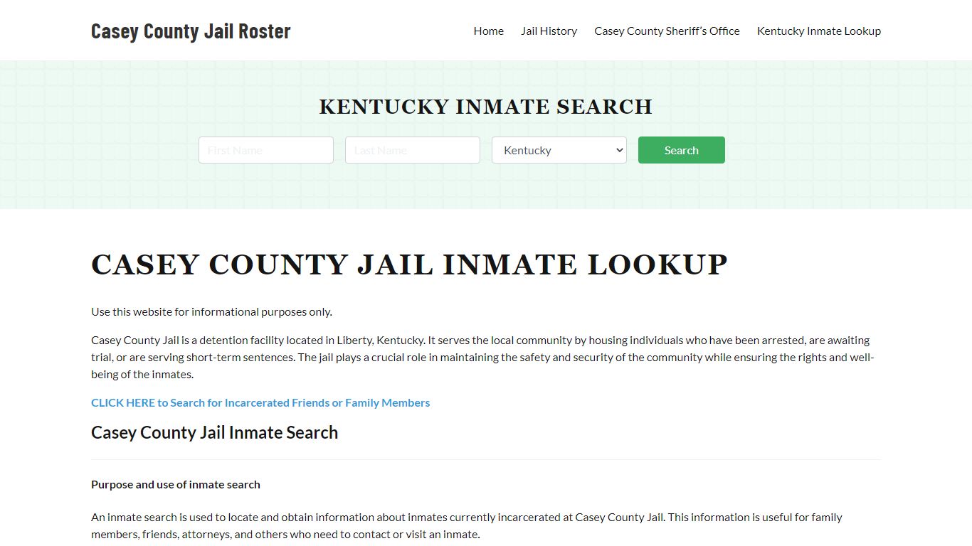 Casey County Jail Roster Lookup, KY, Inmate Search