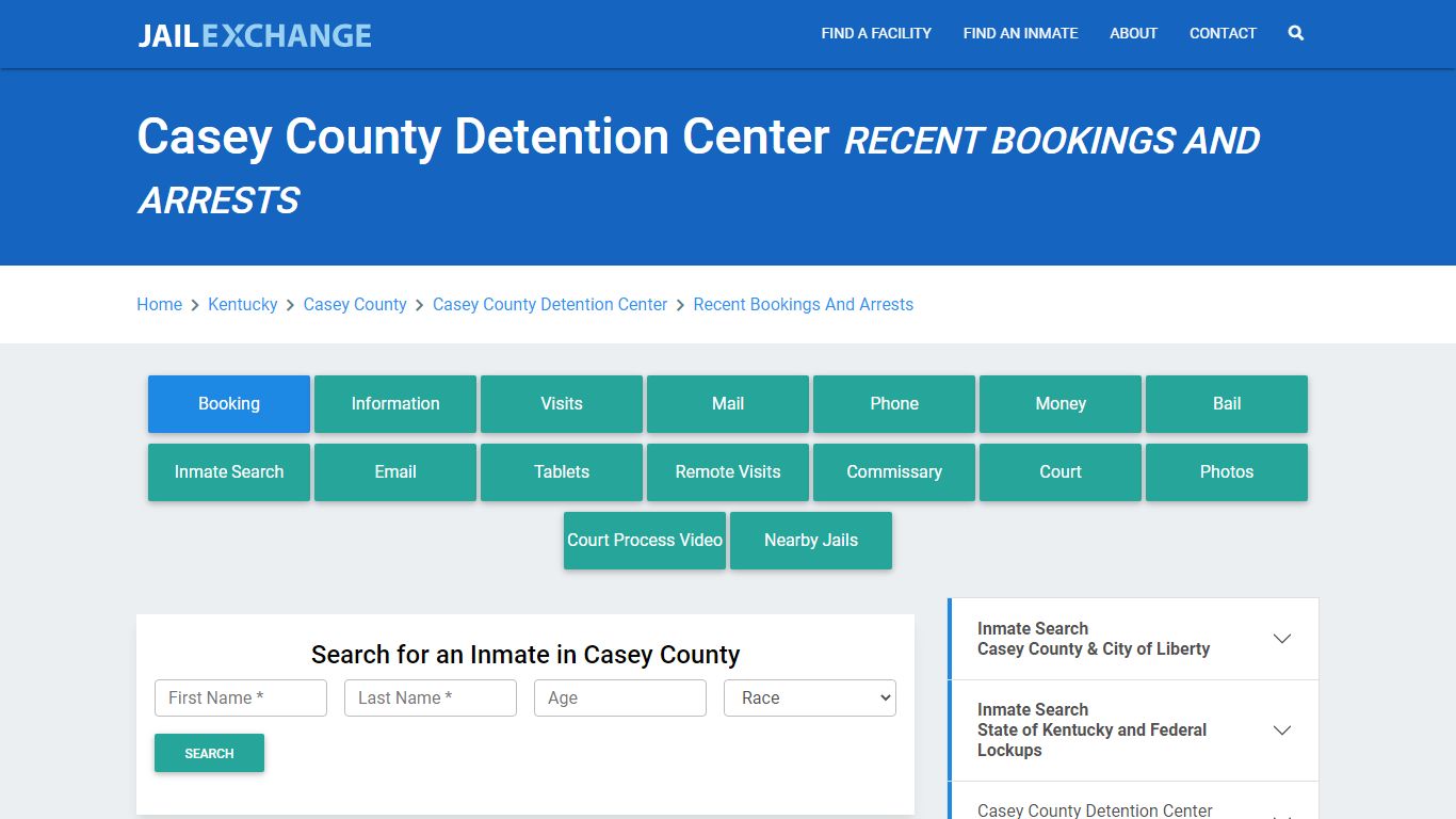 Casey County Detention Center Recent Bookings And Arrests - Jail Exchange